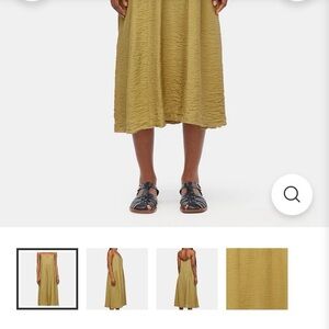 LACAUSA Textured Olive Midi Skirt